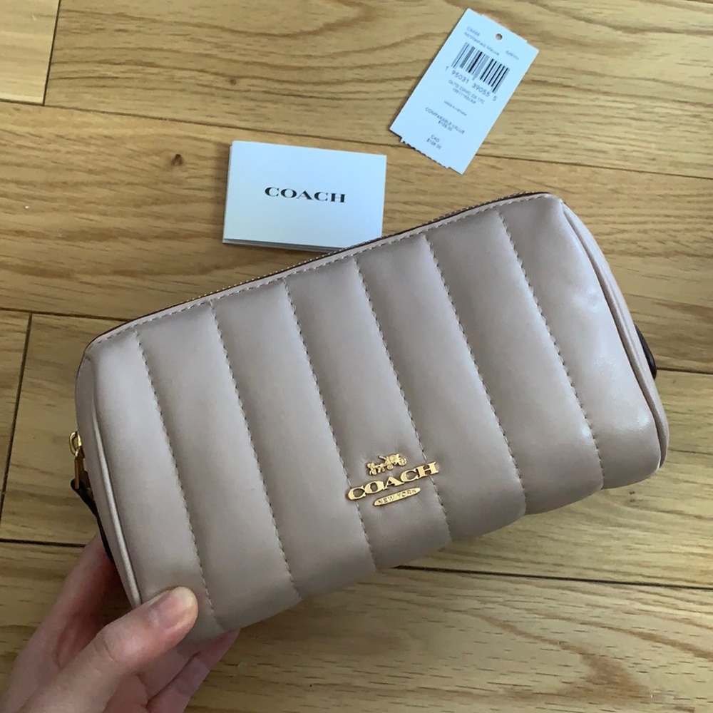 Coach Quilted Cosmetic Case 17 - Washed mauve